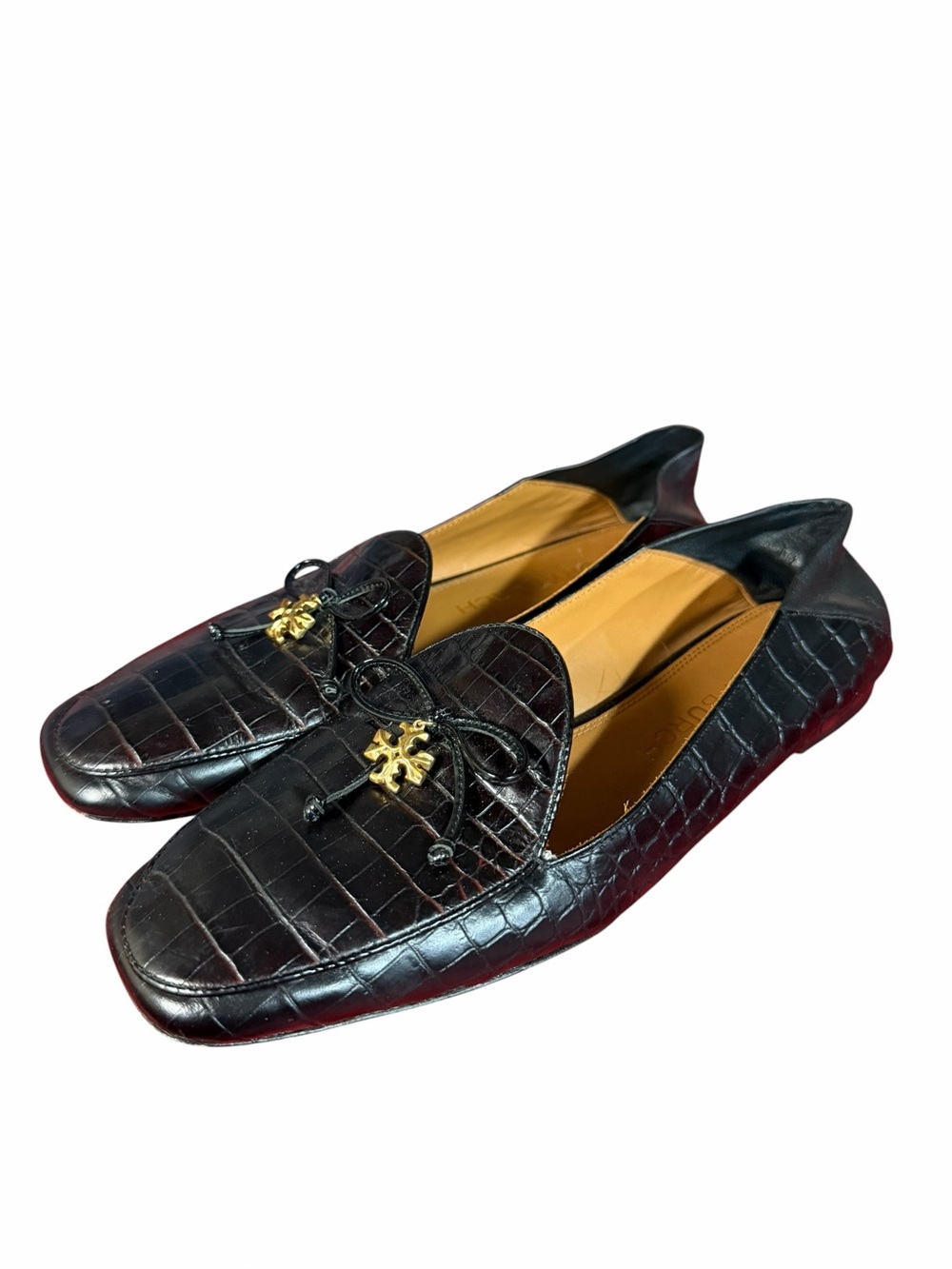 Tory Burch Tory Charm Croc-Embossed Convertible Loafers Size 10